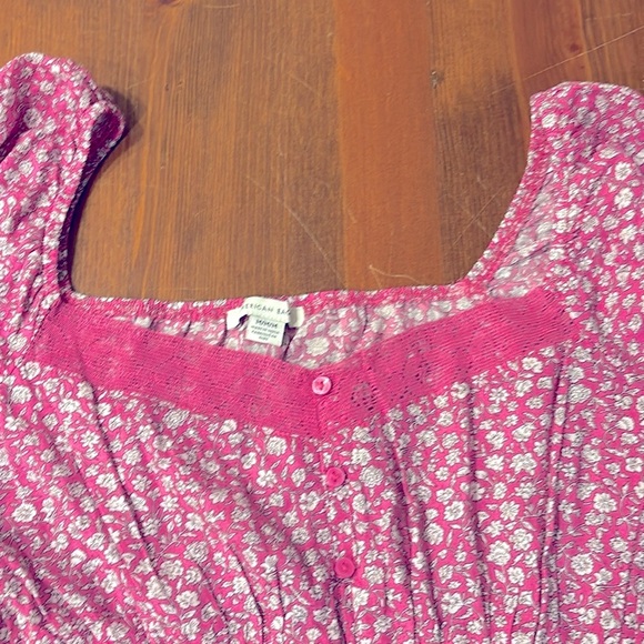 AMERICAN EAGLE CROP TOP SIZE M LS SCOOP LACE FLIRTY CROPPED PEASANT STYLE - Picture 10 of 16